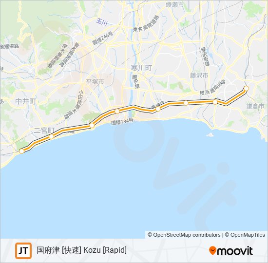 東海道線 TOKAIDO LINE metro Line Map