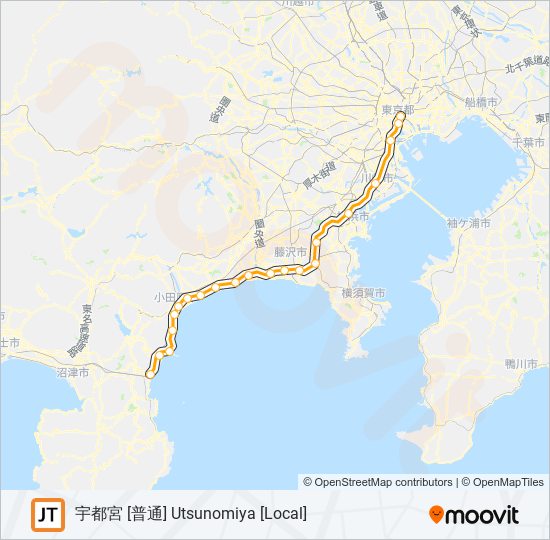 東海道線 TOKAIDO LINE metro Line Map