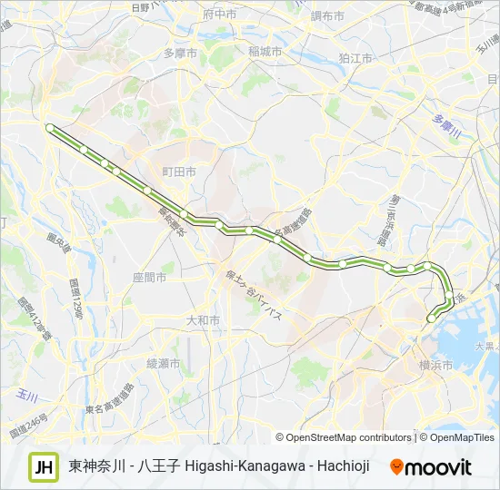 横浜線 YOKOHAMA LINE Metro Line Map