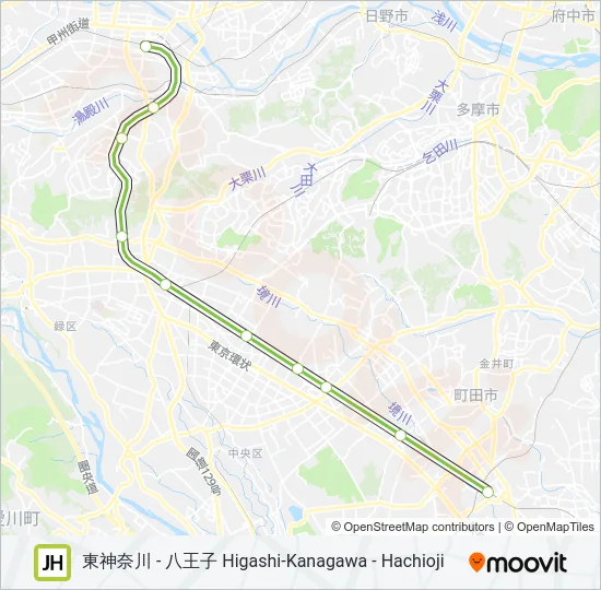 横浜線 YOKOHAMA LINE Metro Line Map