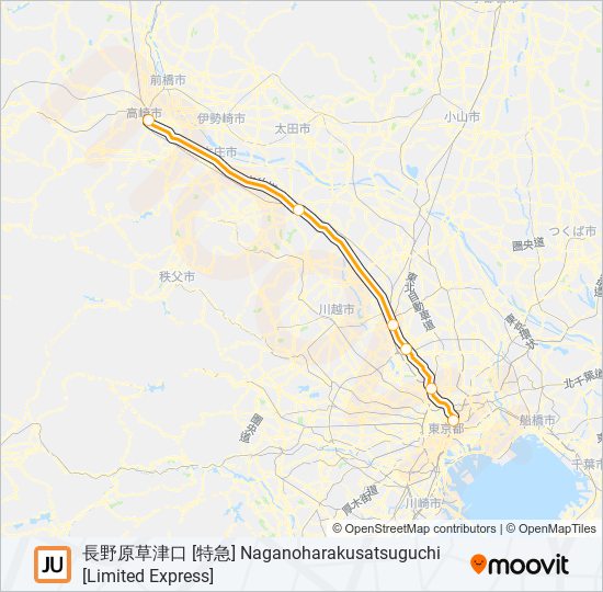 高崎線 TAKASAKI LINE metro Line Map