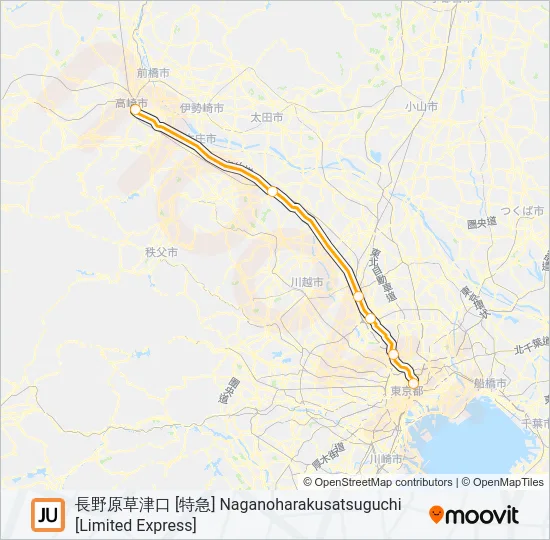 高崎線 TAKASAKI LINE Metro Line Map