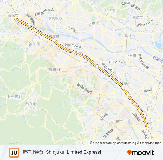 高崎線 TAKASAKI LINE metro Line Map