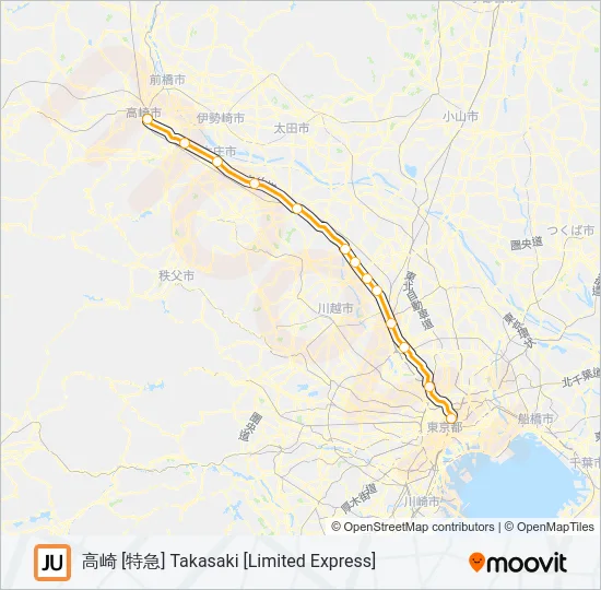 高崎線 TAKASAKI LINE Metro Line Map