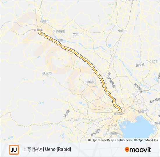 高崎線 TAKASAKI LINE metro Line Map