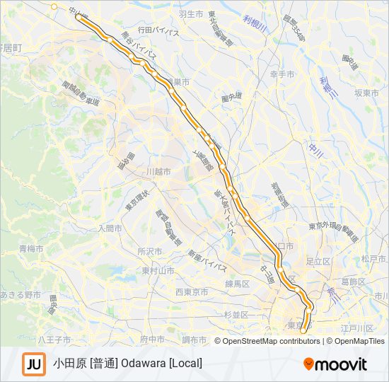 高崎線 TAKASAKI LINE metro Line Map