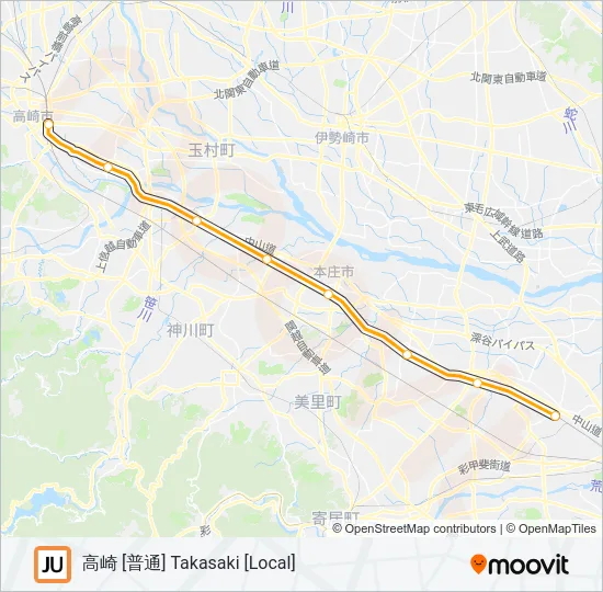 高崎線 TAKASAKI LINE Metro Line Map
