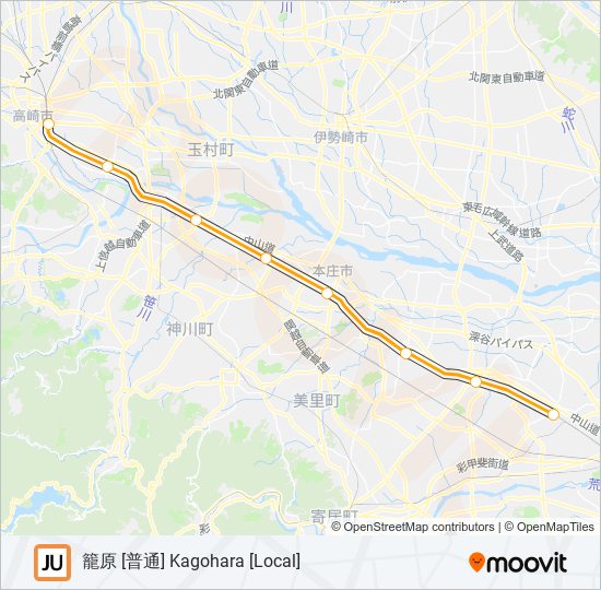 高崎線 TAKASAKI LINE metro Line Map