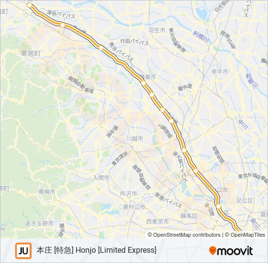 高崎線 TAKASAKI LINE metro Line Map