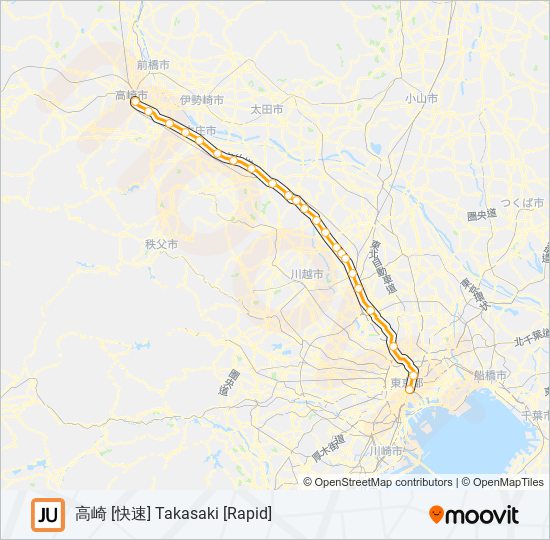 高崎線 TAKASAKI LINE 地下鉄 - メトロの路線図