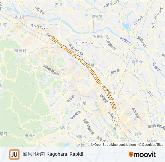 高崎線 TAKASAKI LINE metro Line Map