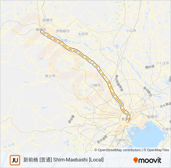 高崎線 TAKASAKI LINE metro Line Map