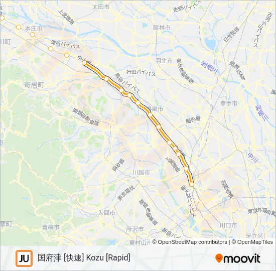 高崎線 TAKASAKI LINE Metro Line Map