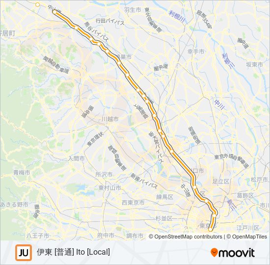 高崎線 TAKASAKI LINE metro Line Map