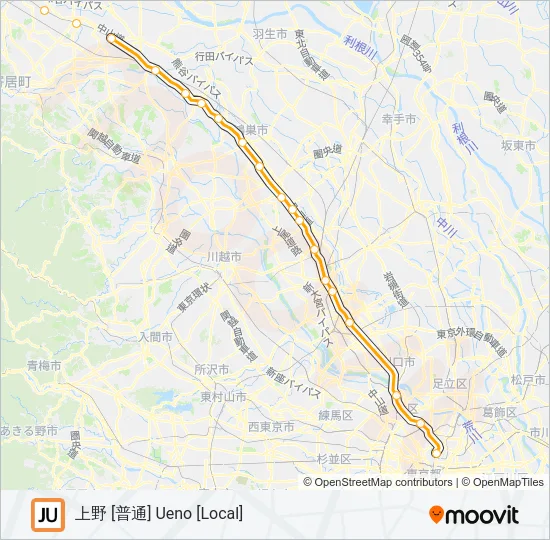 高崎線 TAKASAKI LINE 地下鉄 - メトロの路線図