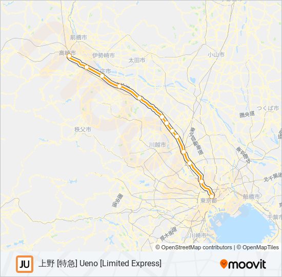 高崎線 TAKASAKI LINE metro Line Map