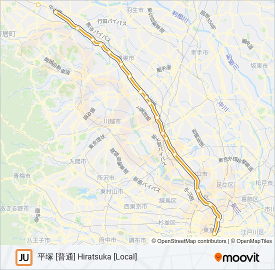 高崎線 TAKASAKI LINE metro Line Map