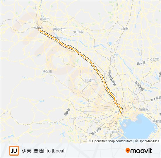 高崎線 TAKASAKI LINE metro Line Map