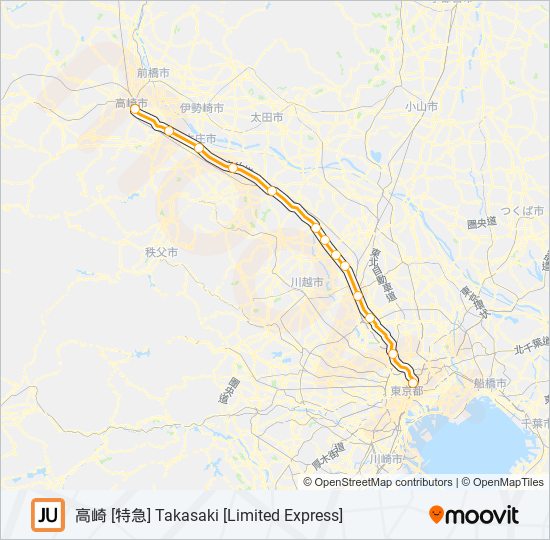 高崎線 TAKASAKI LINE metro Line Map