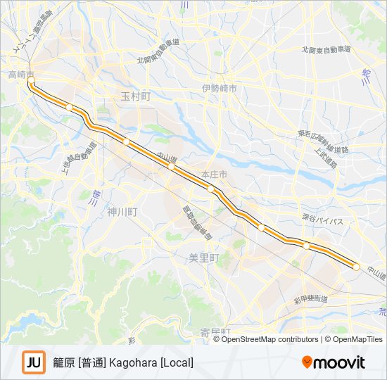 高崎線 TAKASAKI LINE metro Line Map