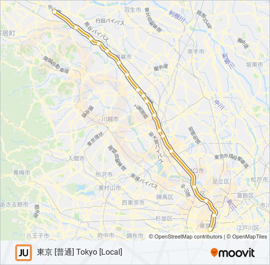 高崎線 TAKASAKI LINE 地下鉄 - メトロの路線図