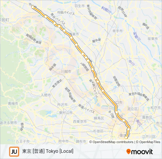 高崎線 TAKASAKI LINE Metro Line Map