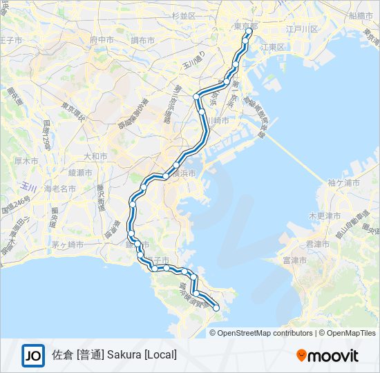 横須賀線 YOKOSUKA LINE metro Line Map