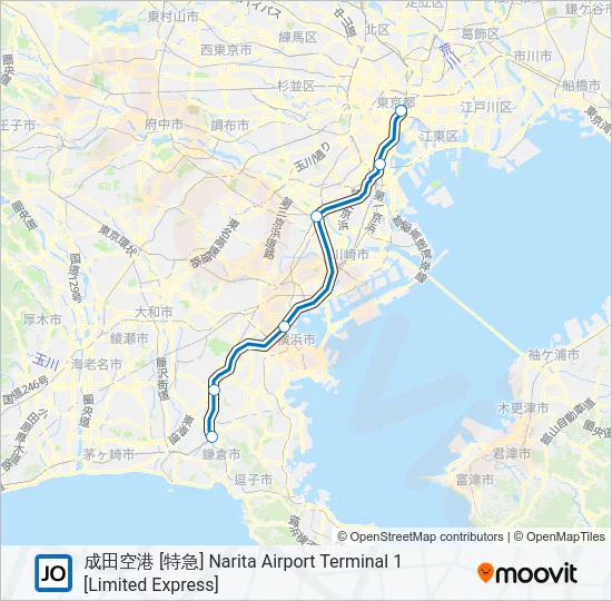 横須賀線 YOKOSUKA LINE Metro Line Map