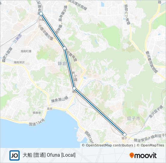 横須賀線 YOKOSUKA LINE metro Line Map