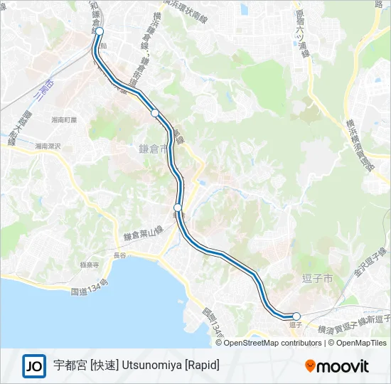 横須賀線 YOKOSUKA LINE Metro Line Map