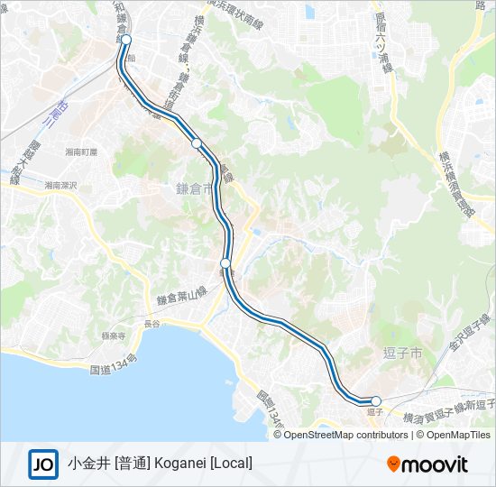 横須賀線 YOKOSUKA LINE metro Line Map