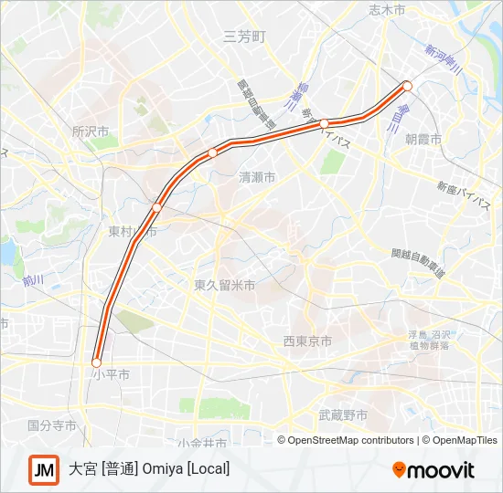 武蔵野線 MUSASHINO LINE Metro Line Map