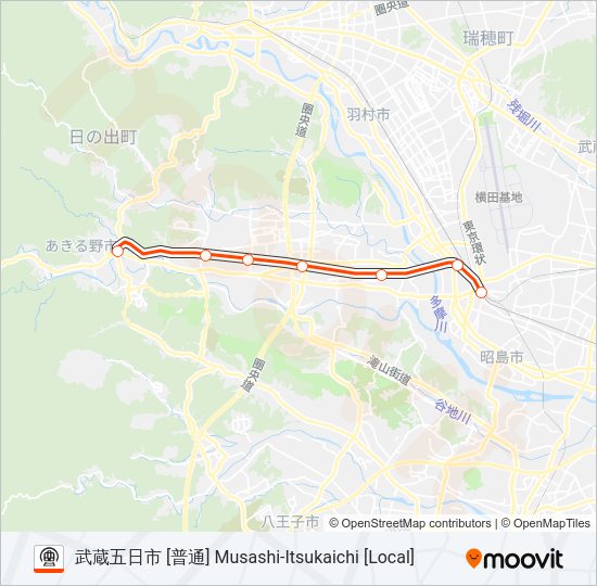 五日市線 ITSUKAICHI LINE Metro Line Map