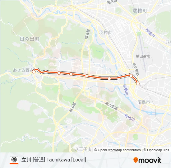 五日市線 ITSUKAICHI LINE Metro Line Map