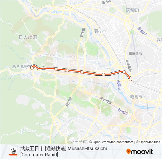 五日市線 ITSUKAICHI LINE Metro Line Map
