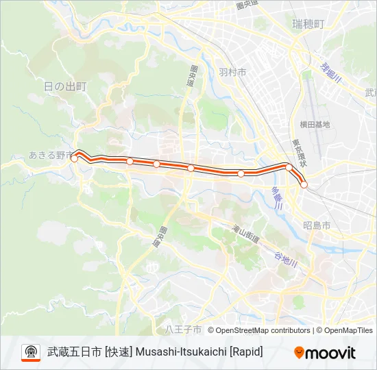 五日市線 ITSUKAICHI LINE Metro Line Map