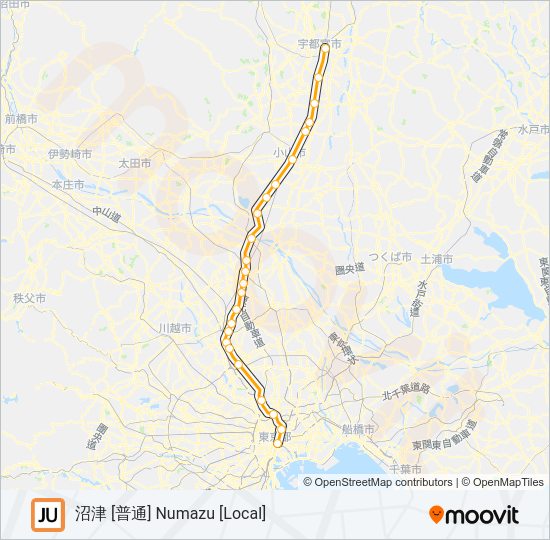 宇都宮線 UTSUNOMIYA LINE Metro Line Map