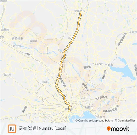 宇都宮線 UTSUNOMIYA LINE Metro Line Map
