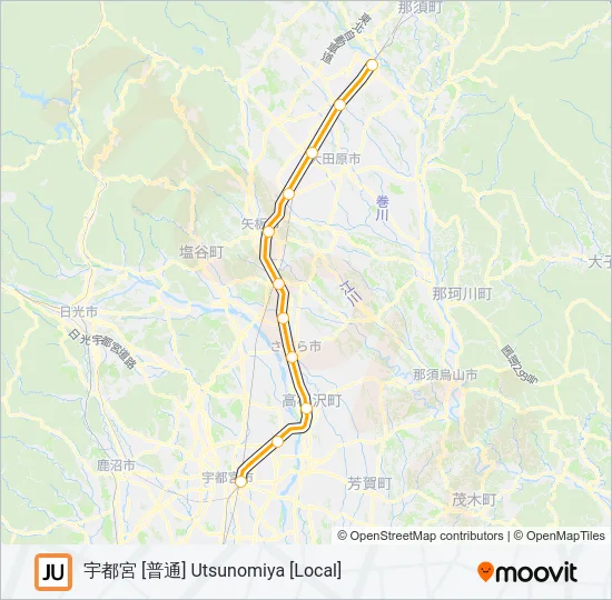 宇都宮線 UTSUNOMIYA LINE 地下鉄 - メトロの路線図