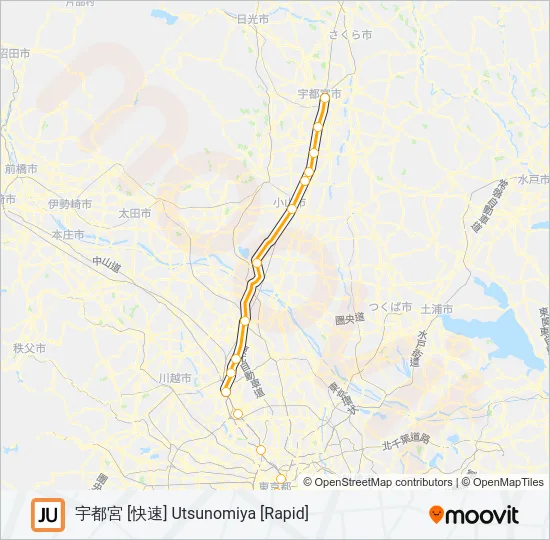 宇都宮線 UTSUNOMIYA LINE Metro Line Map