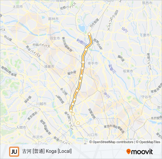 宇都宮線 UTSUNOMIYA LINE Metro Line Map