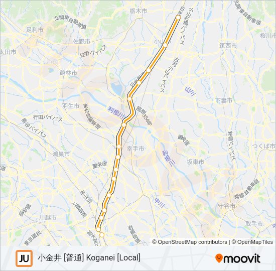 宇都宮線 UTSUNOMIYA LINE Metro Line Map