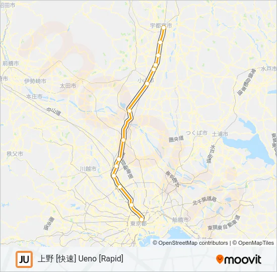 宇都宮線 UTSUNOMIYA LINE Metro Line Map