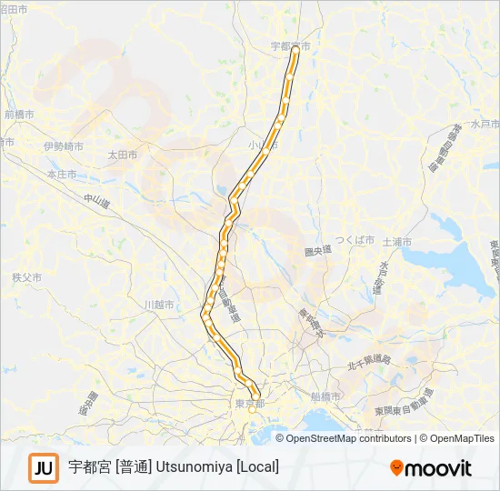 宇都宮線 UTSUNOMIYA LINE 地下鉄 - メトロの路線図
