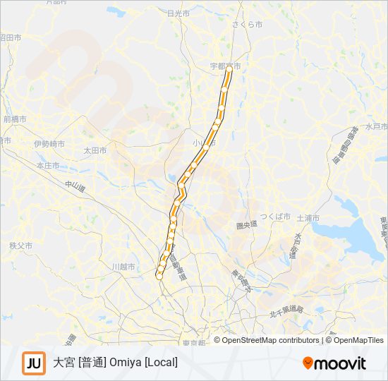 宇都宮線 Utsunomiya Line Route Schedules Stops Maps 大宮 普通 Omiya Local