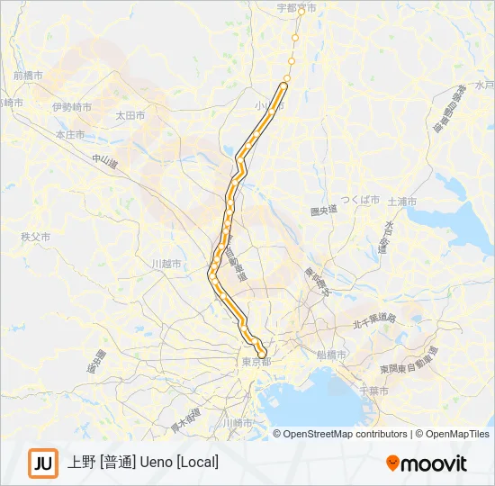 宇都宮線 UTSUNOMIYA LINE Metro Line Map