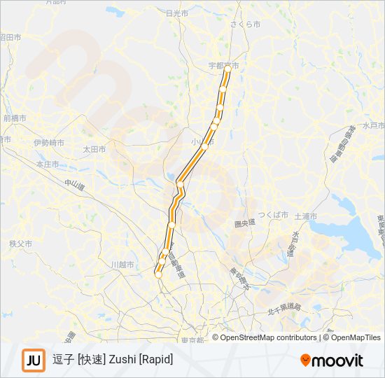 宇都宮線 UTSUNOMIYA LINE Metro Line Map