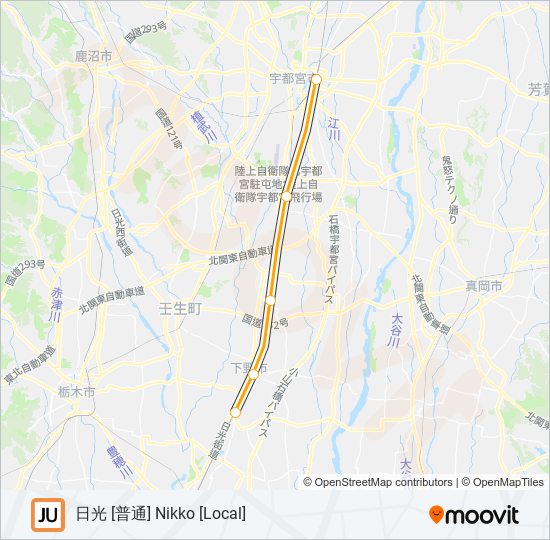 宇都宮線 UTSUNOMIYA LINE 地下鉄 - メトロの路線図