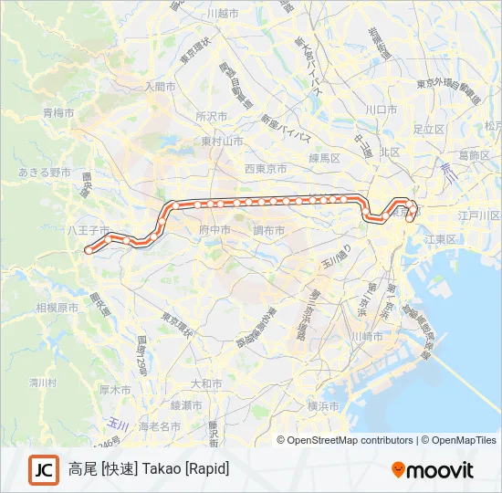 中央線快速 CHUO RAPID LINE Metro Line Map
