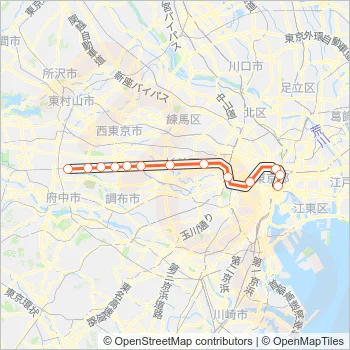 中央線快速 CHUO RAPID LINE Metro Line Map